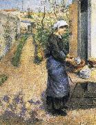 Camille Pissarro Dish washing woman oil